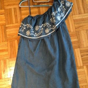Rebecca Minkoff Chambray One Shoulder Dress